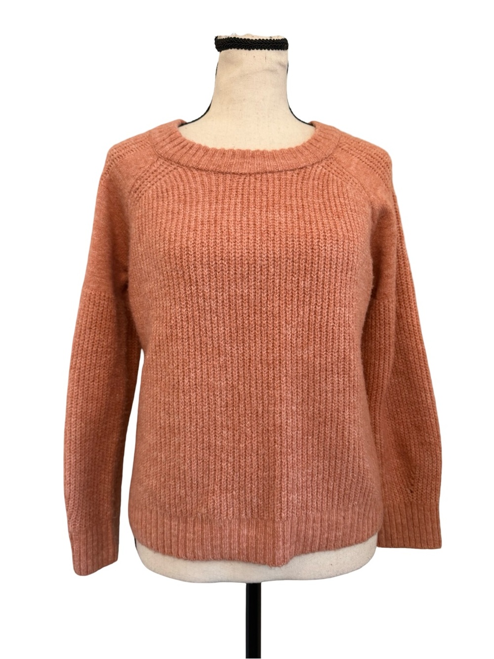 Copper Key Blush Pink Textured Knit Sweater Large Cozy Crew Neck